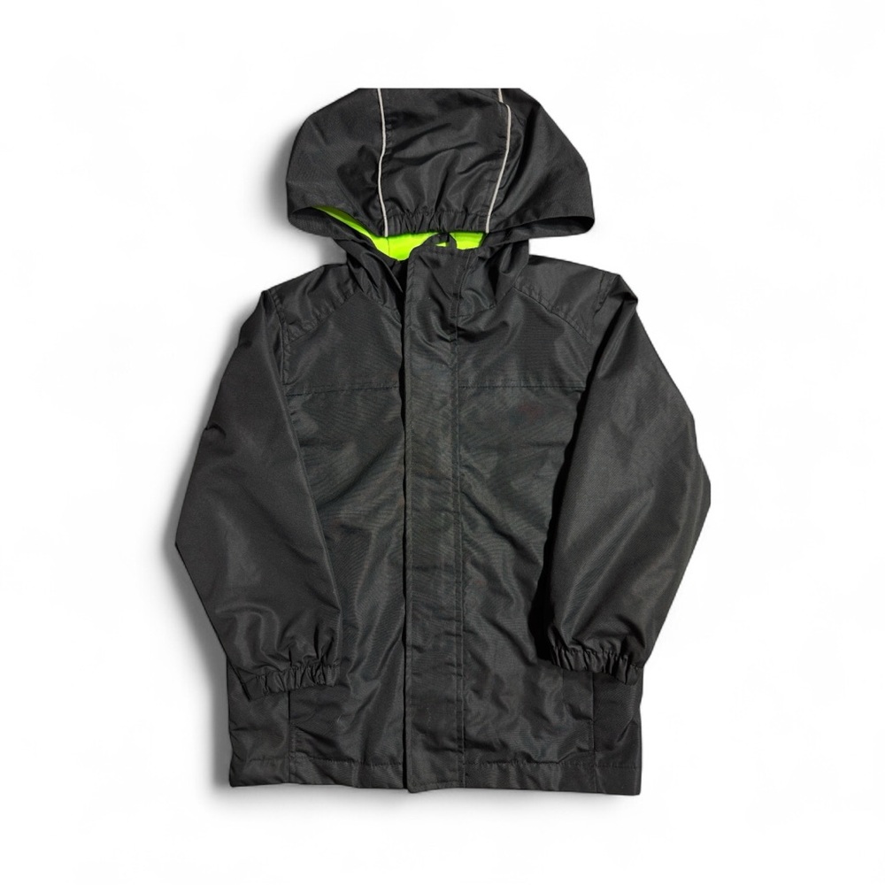 Faded Glory | Black Jacket with Neon Green Inside | 4/5